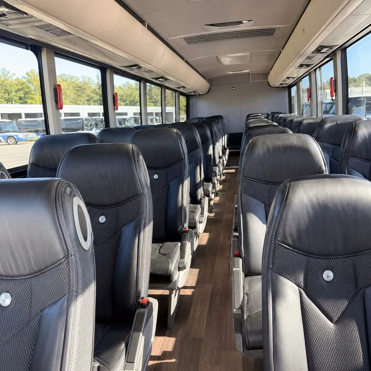 56 passenger charter bus inside