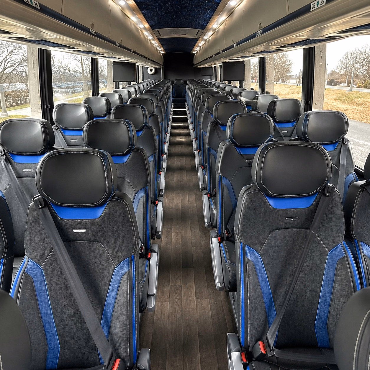 56 passenger charter bus interior